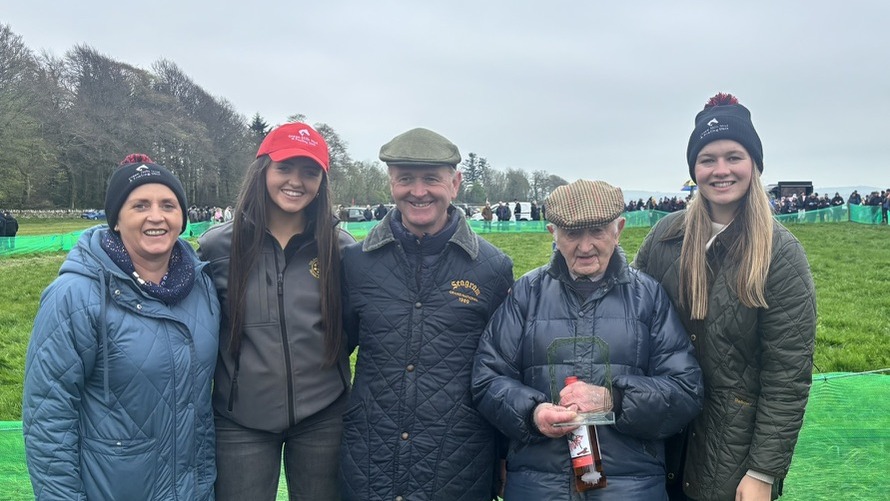 Paul Lenihan and family with the trophy presented by the Waterford Hunt at Curraghmore