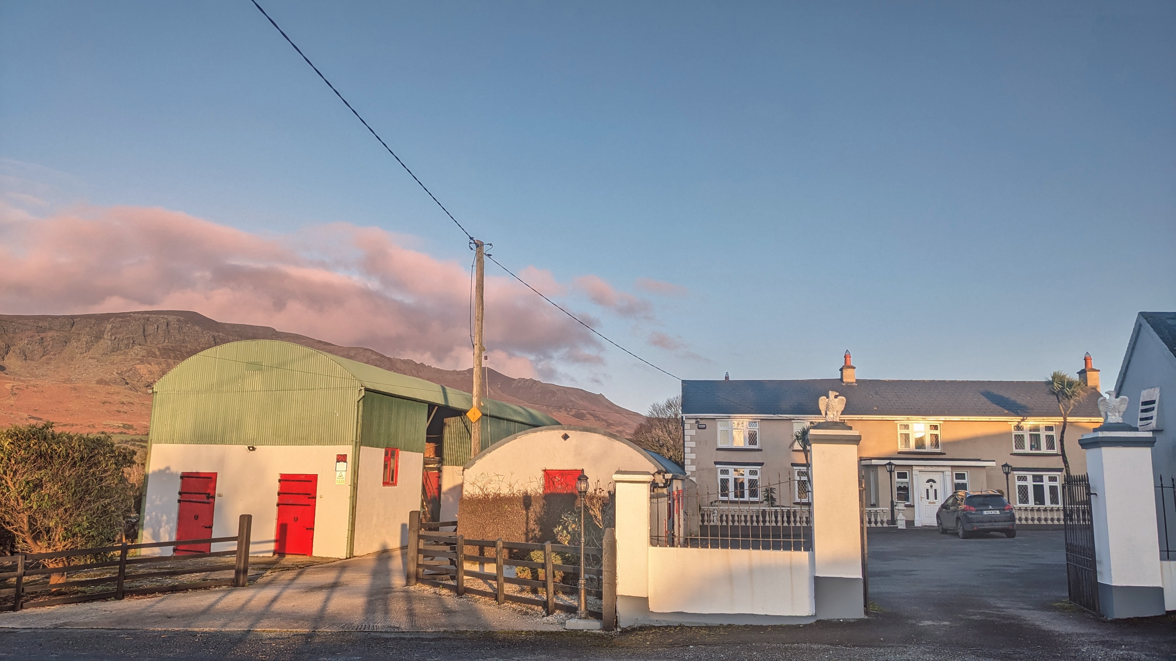 Green Hills Stud and its stables beneath the Comeragh Mountains